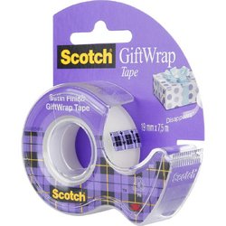 Клейкая лента канцелярская Scotch Satin полуматовая 19 мм х 7.5 м (с диспенсером)